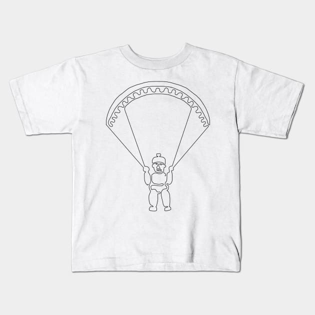 Paragliding Line Kids T-Shirt by TheWanderingFools